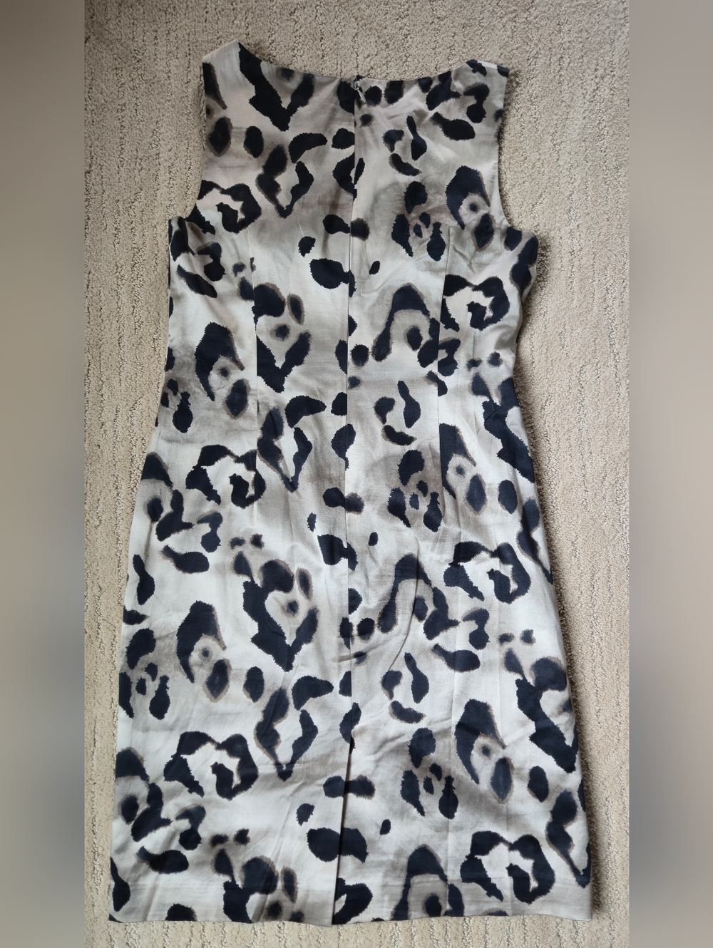 Anne Taylor 6 silk Blend animal print Sleeveless Sheath Dress Trending Neutral - Picture 11 of 15